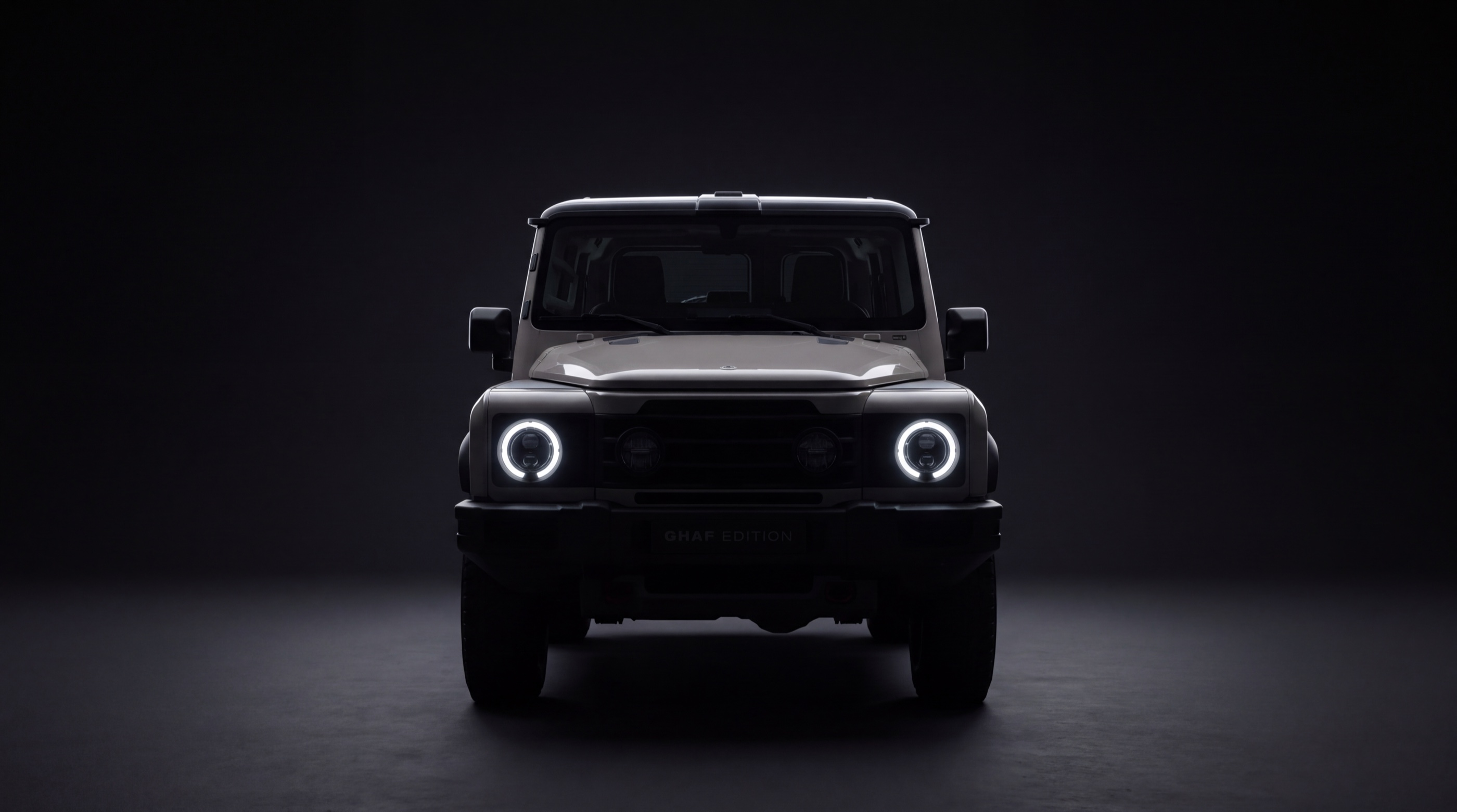 Ghaf Edition front view in a dark studio